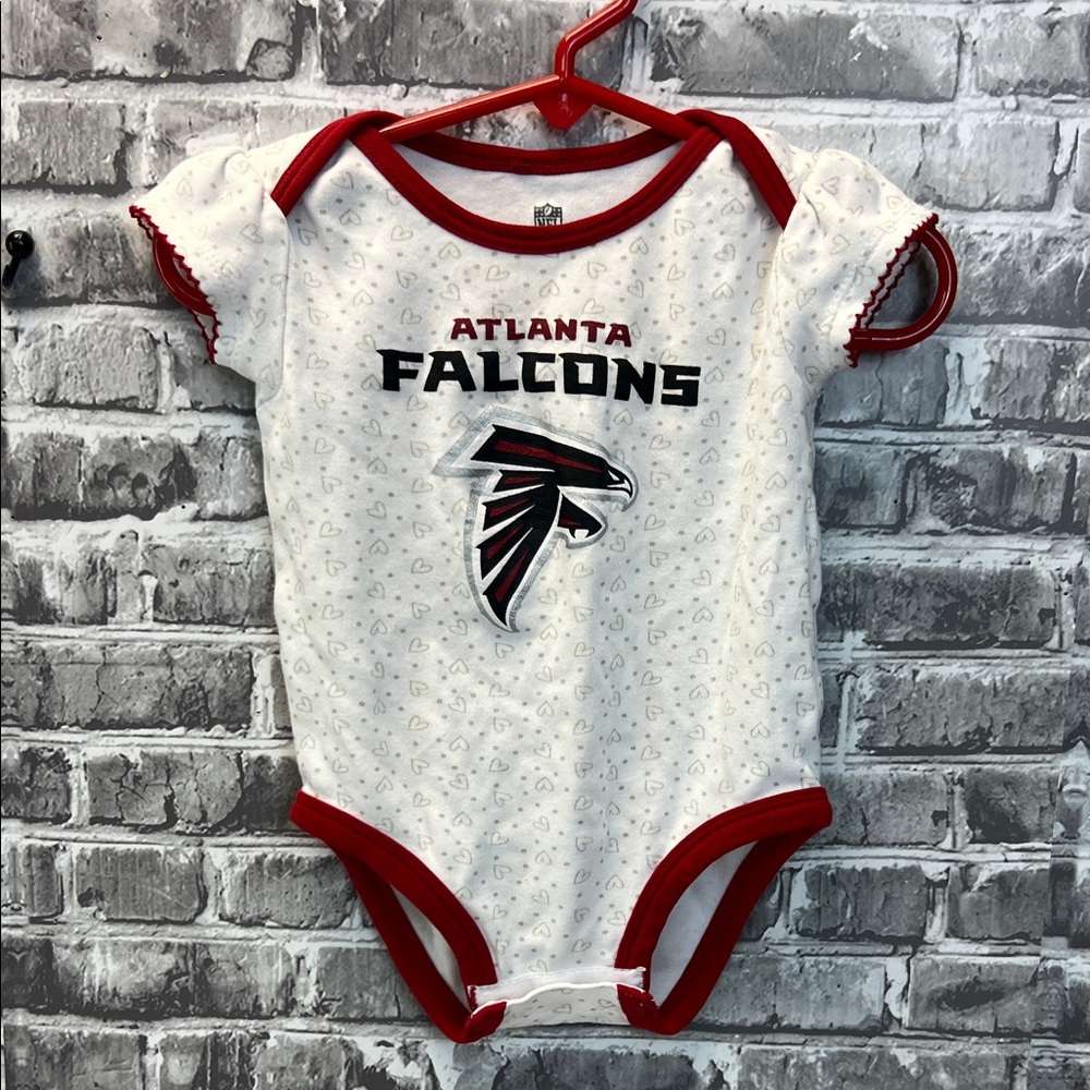 Baby girls Atlanta Falcons Baby Onesie - Red‎ and White